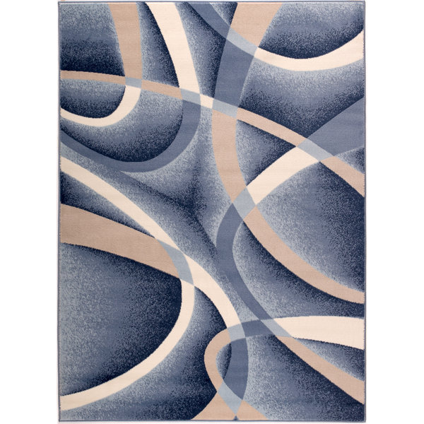 Orren Ellis Mendivil Abstract Blue/Beige Area Rug & Reviews Wayfair